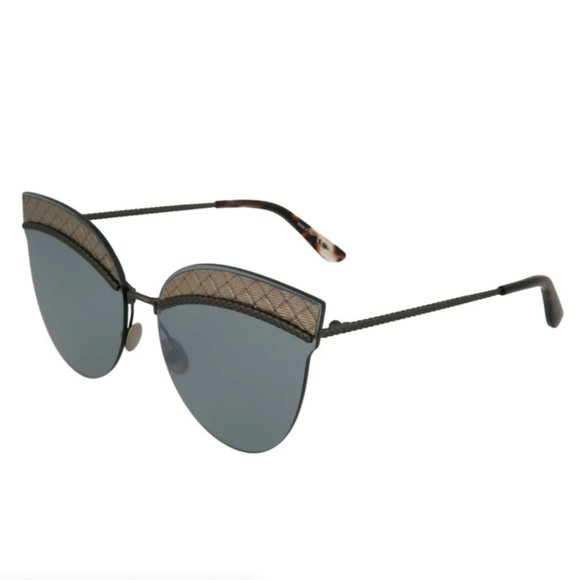 Bottega Veneta Women's Brown and Silver Cat Eye Sunglasses!